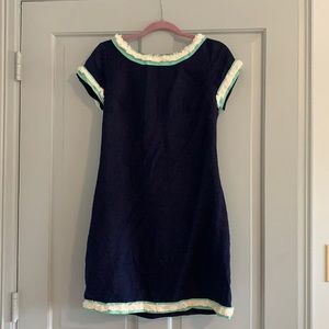 Sail to Sable silk navy linen dress